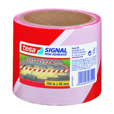 Sperrebånd rød/hvit 100mx80mm ikke klebende-2